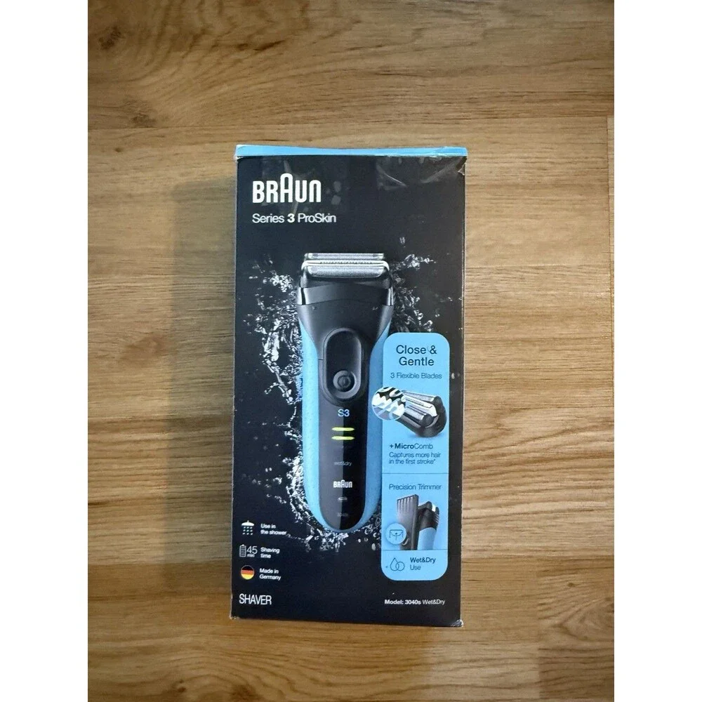 Braun Series 3 ProSkin Men's Electric Razor Trimmer Rechargeable 4pcs Open Box